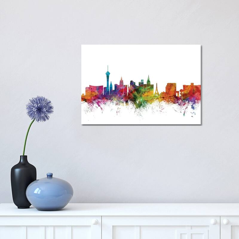 iCanvas "Las Vegas, Nevada Skyline" by Michael Tompsett Canvas Print - 12x18x1.5