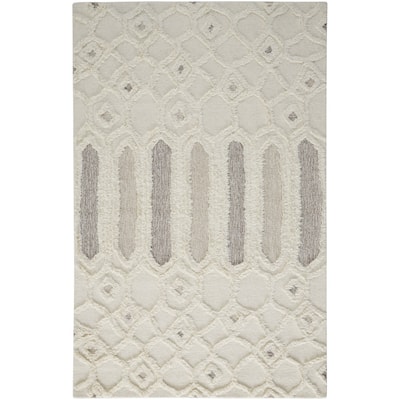 Zowu Geometric Stain Resistant Area Rug By HomeRoots - 5' x 8'