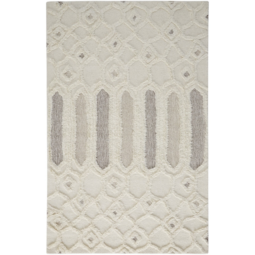 Zowu Geometric Stain Resistant Area Rug By HomeRoots - 5' x 8'