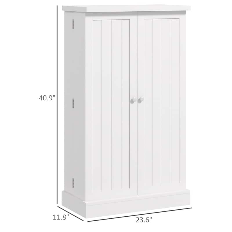 41" 5-tier Pantry Storage Cabinet with 12 Door Shelves, Double Doors