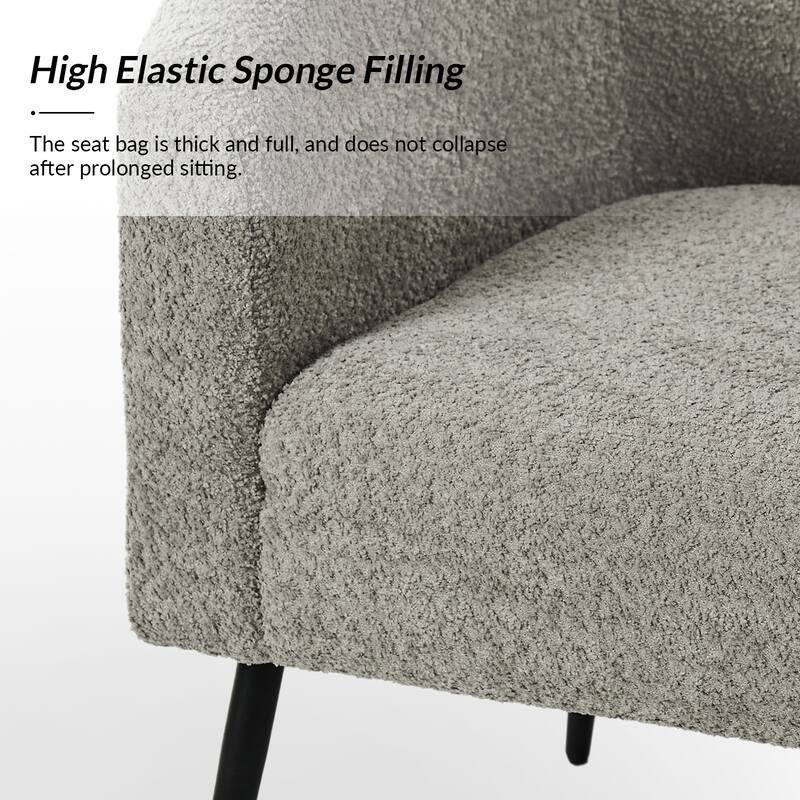 Hal Modern Boucle Armchair with Metal Legs by HULALA HOME