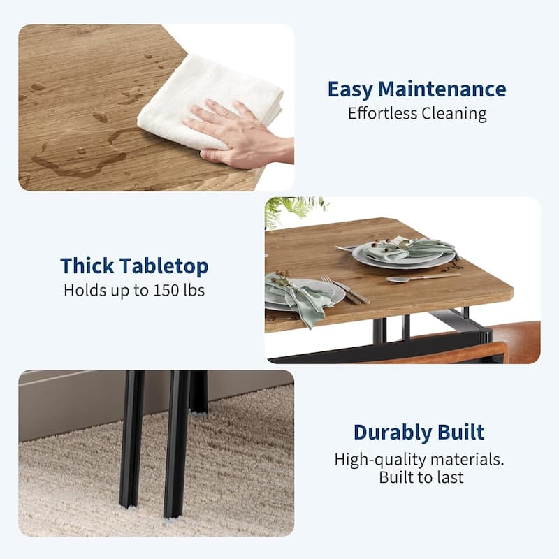 Kitchen Dining Table Set for 4 with Chairs for Kitchen Room and Small Spaces