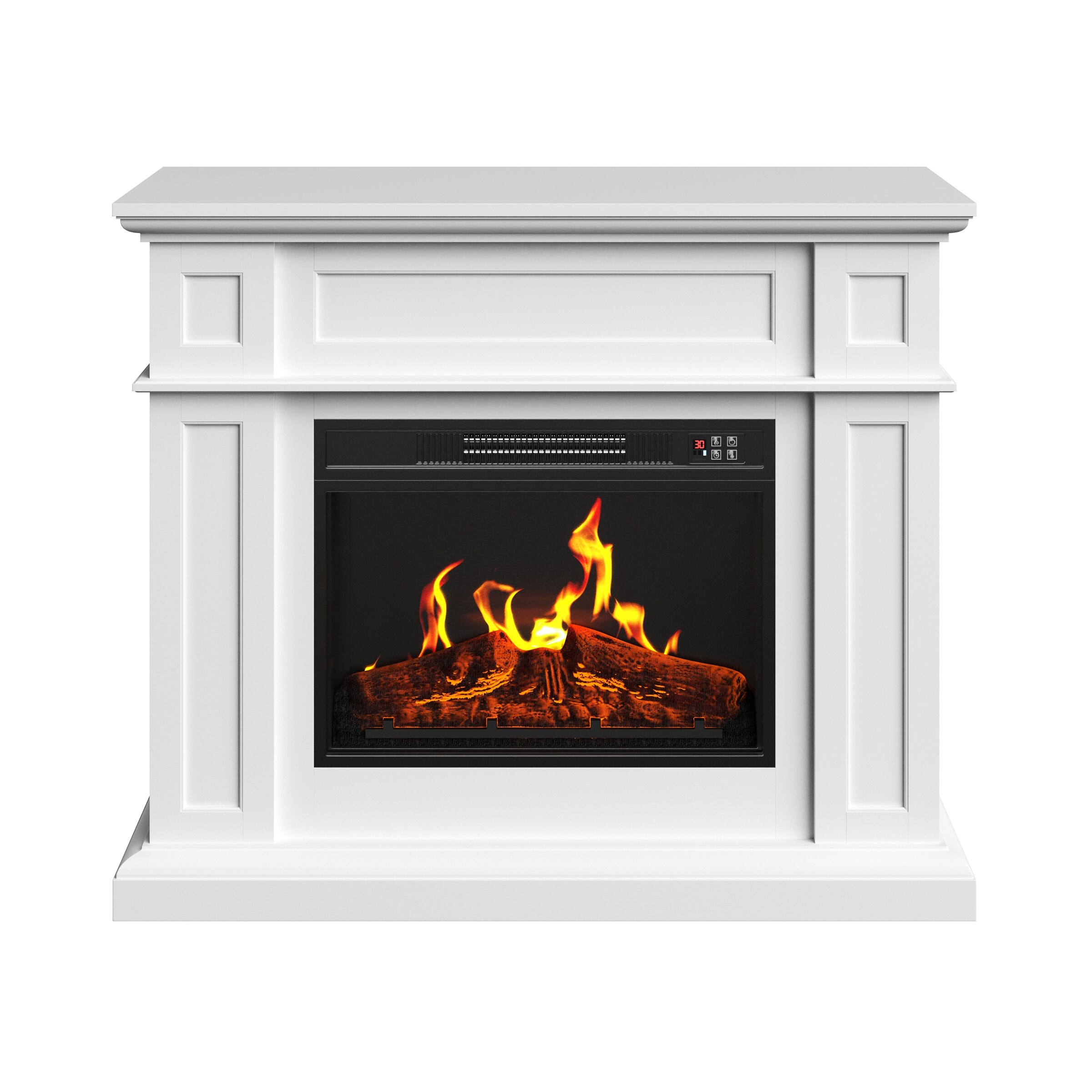 Freestanding Electric Fireplace Mantel Surround Firebox TV Stand with ...