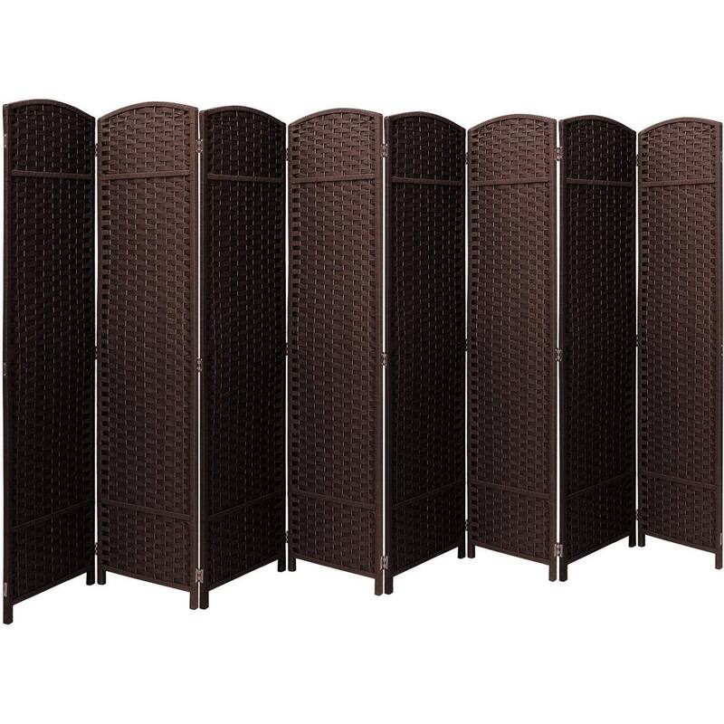 Room Divider Folding Privacy Screen Tall Partition Foldable Wall 8 Panel - 96” L x 19.50” W x 69” H