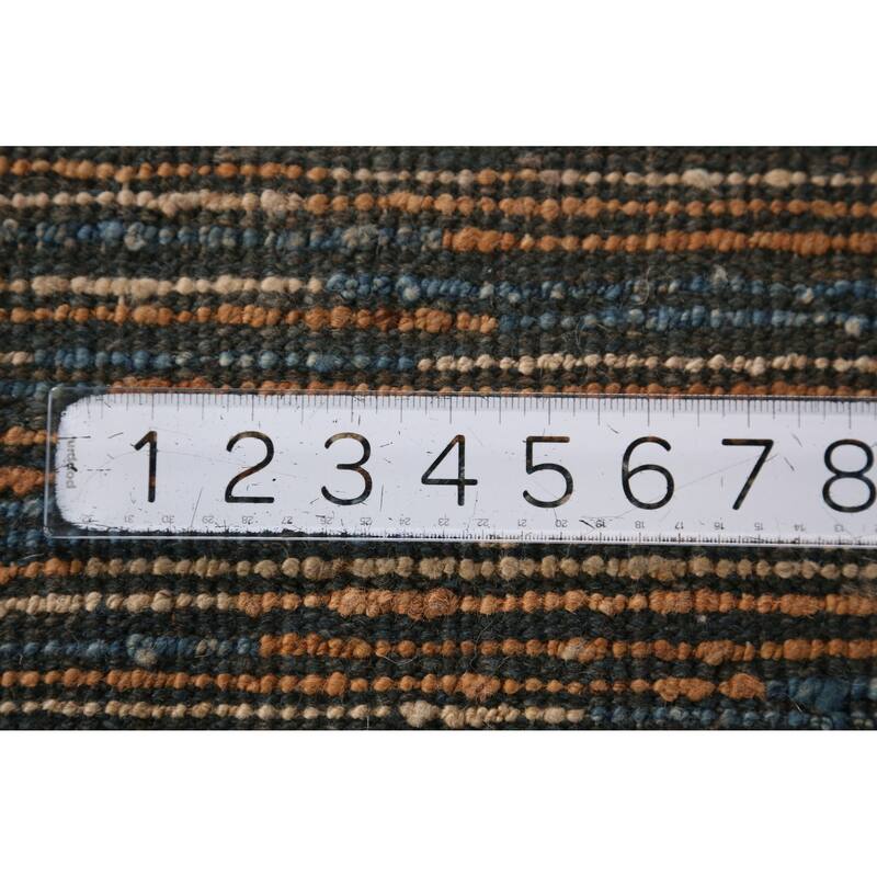 Striped Moroccan Oriental Area Rug Handmade Wool Carpet - 6'9" x 9'9"
