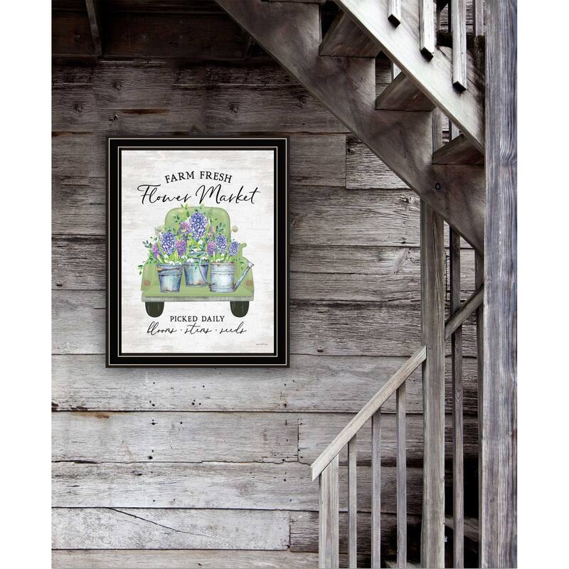 TrendyDecor4U Contemporary "Flower Market - Hyacinths" Framed Print Wall Art