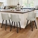 preview thumbnail 49 of 53, 26.in Swivel Bar stool PU Leather/Fabric Upholstered Counter Stool, High Back Armless Stool with Wooden Legs
