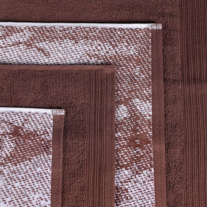 Superior Cotton Solid and Marble Hand Towel Set of 6
