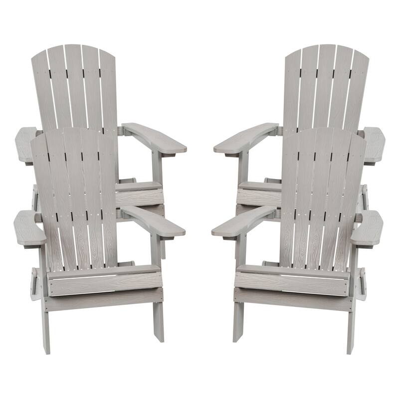 Poly-resin Folding Adirondack Indoor/Outdoor Patio Chair (Set of 4)