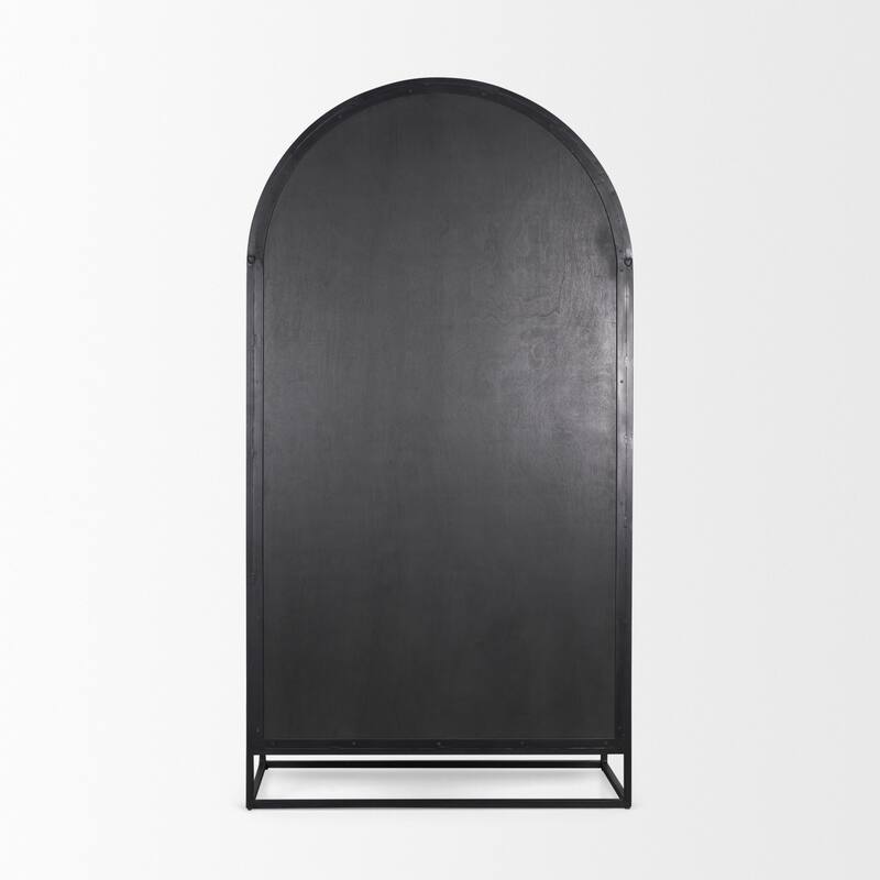 Sloan Black/ Dark Brown Arched Display Dining Cabinet