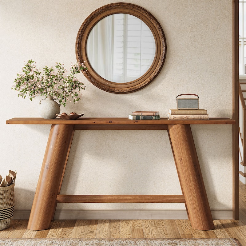 70.9 Inch Extra Long Solid Wood Console Table for Entryway - 13.78"D x 70.8"W x 33.86"H
