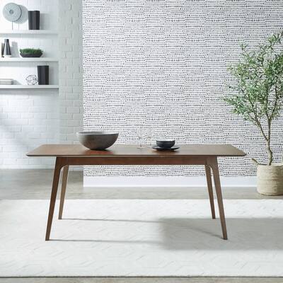 Space Savers Satin Walnut Rectangular Leg Table for Dining Room 75" - Width 36" x Depth 75" x Height 30"