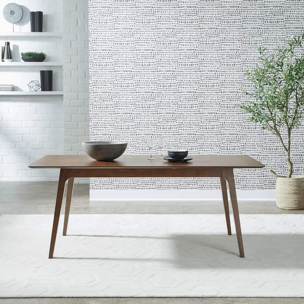 Space Savers Satin Walnut Rectangular Leg Table for Dining Room 75" - Width 36" x Depth 75" x Height 30"