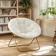 preview thumbnail 2 of 14, Faux Fur Folding Saucer Chair, Comfy Lounge Chairs for Bedroom Living Room Flexible Folding Seating White