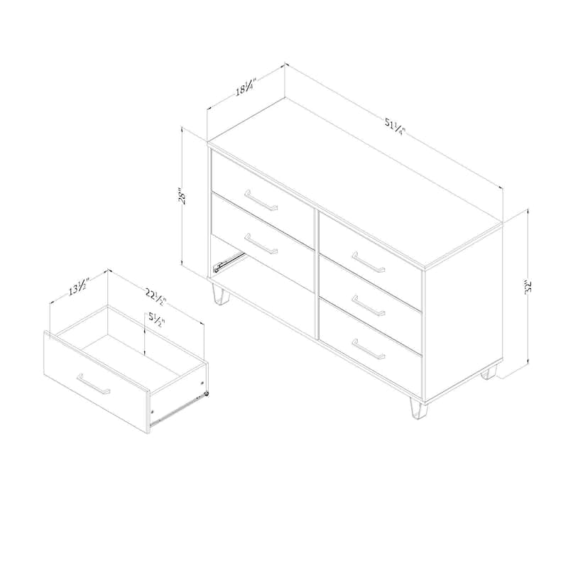 South Shore Arlen 6-Drawer Double Dresser