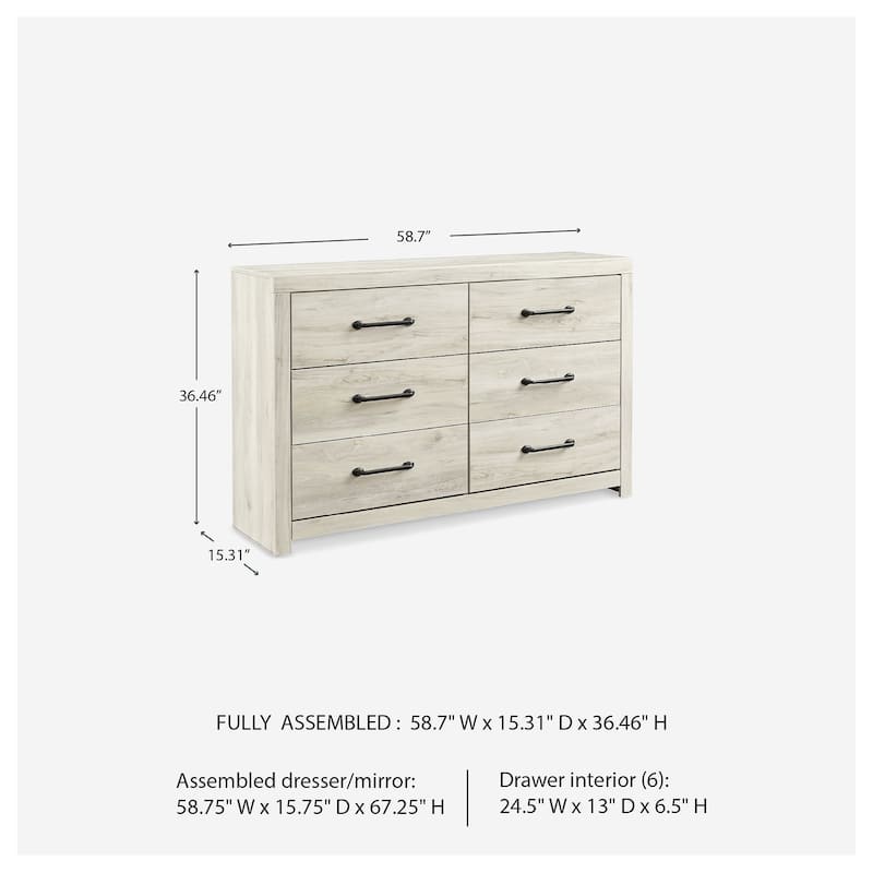 Cambeck Whitewash 6-drawer Dresser