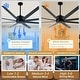 preview thumbnail 3 of 1, Cusp Barn 84 Inch Large Black Ceiling Fan Without Light, Industrial 8 Blades Quiet DC Motor Indoor/Outdoor Ceiling Fans for Gym
