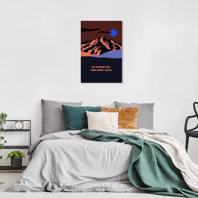 Wynwood Studio Canvas Typography and Quotes Where you go Blue and Modern & Contemporary Wall Art Canvas Print