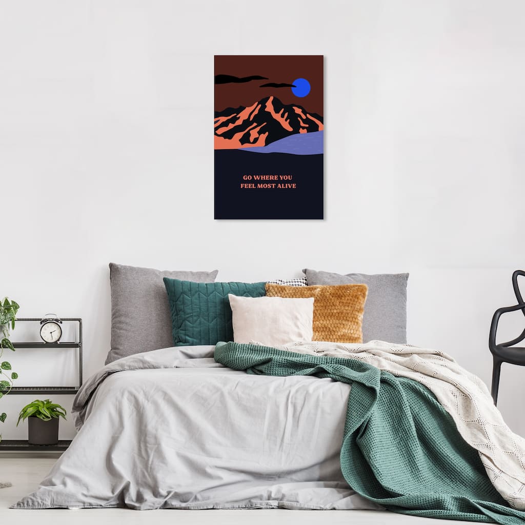 Wynwood Studio Canvas Typography and Quotes Where you go Blue and Modern & Contemporary Wall Art Canvas Print