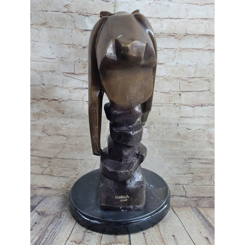 Limited Edition Marius Cougar Female Lion Bronze Sculpture Marble Statue Figurine