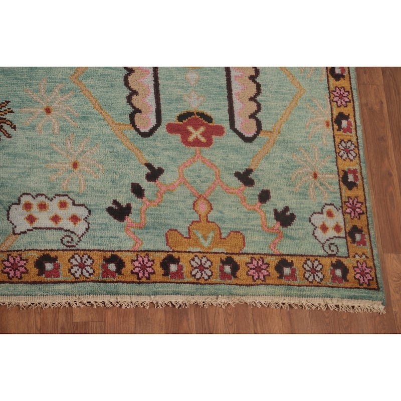 Light Green Heriz-Serapi Oriental Area Rug Handmade Wool Carpet - 8'11"x 11'9"