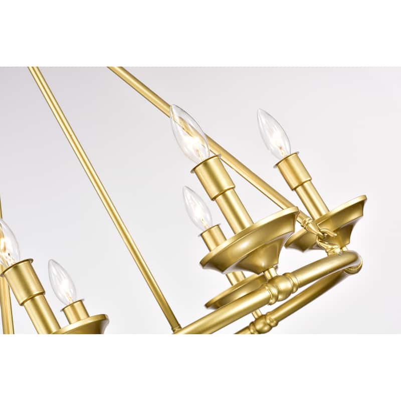 Wagon Wheel Chandelier Matte Gold 6-Light 24-Inch