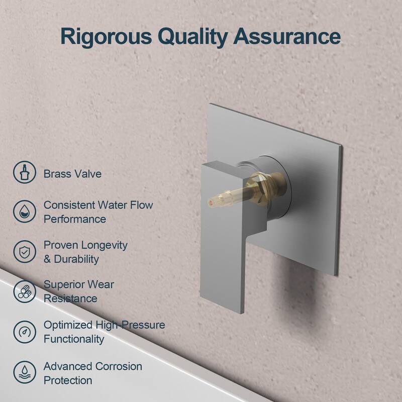 GRANDJOY Wall-Mount Waterfall Bathtub Faucets Single Handle Shower Faucets