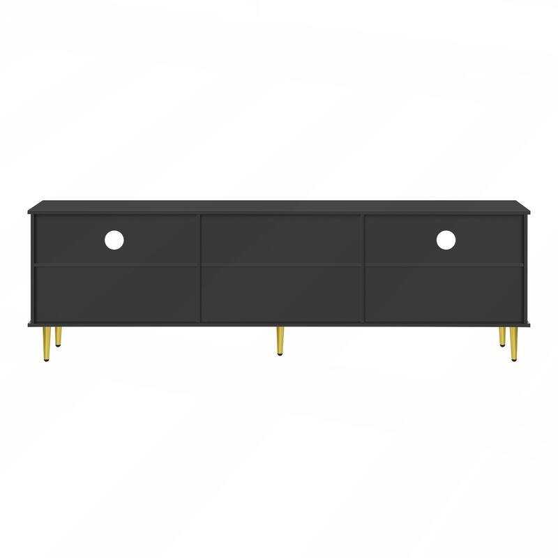 TV Cabinet with Five Metal Legs and Metal Handles