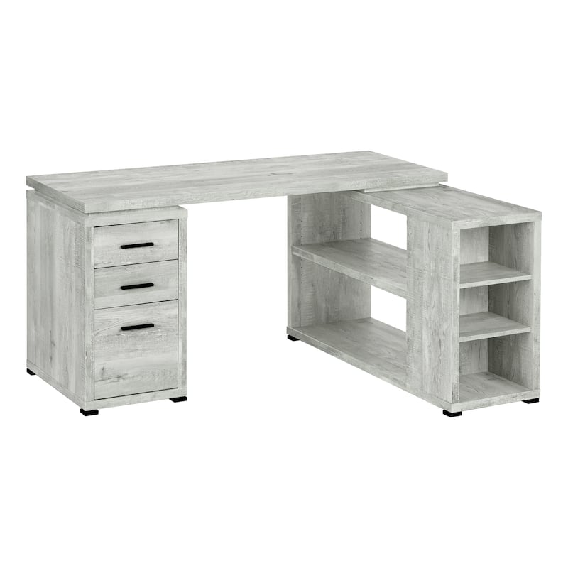 Retro L-Shaped Computer Desk with Storage - Modern Home Office Desk, Corner Workstation, Laptop Table