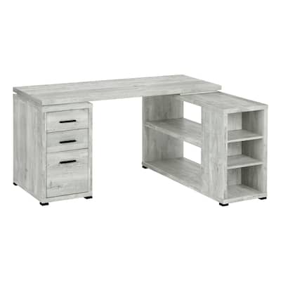 Retro L-Shaped Computer Desk with Storage - Modern Home Office Desk, Corner Workstation, Laptop Table