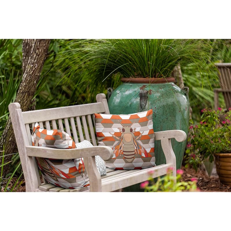 Bee and Comb Indoor/Outdoor Throw Pillow