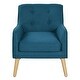 preview thumbnail 3 of 32, Modern Armchair,Tufted Accent Chair with Wood Legs,Comfortable Polyester Upholstery,Button-Tufted Back & Tapered Design