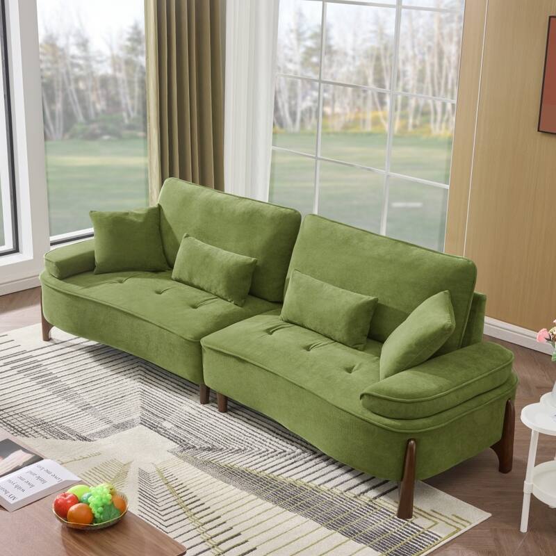 Modern 103" Comfortable Deep Seated Sofa Couch with 4 Pillows