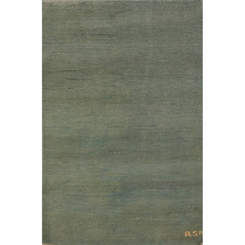 Modern Gabbeh Oriental Rug Handmade Solid Contemporary Wool Carpet - 2'6" x 4'0"