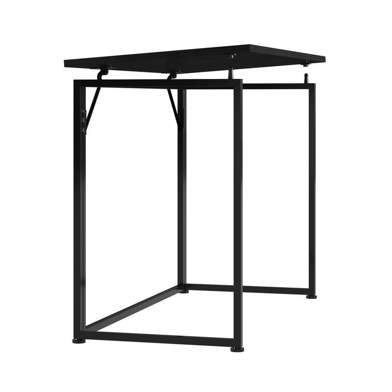 Space-Saving Folding Computer Desk - Convenient, Collapsible Design with Sturdy Steel Legs for Small Rooms