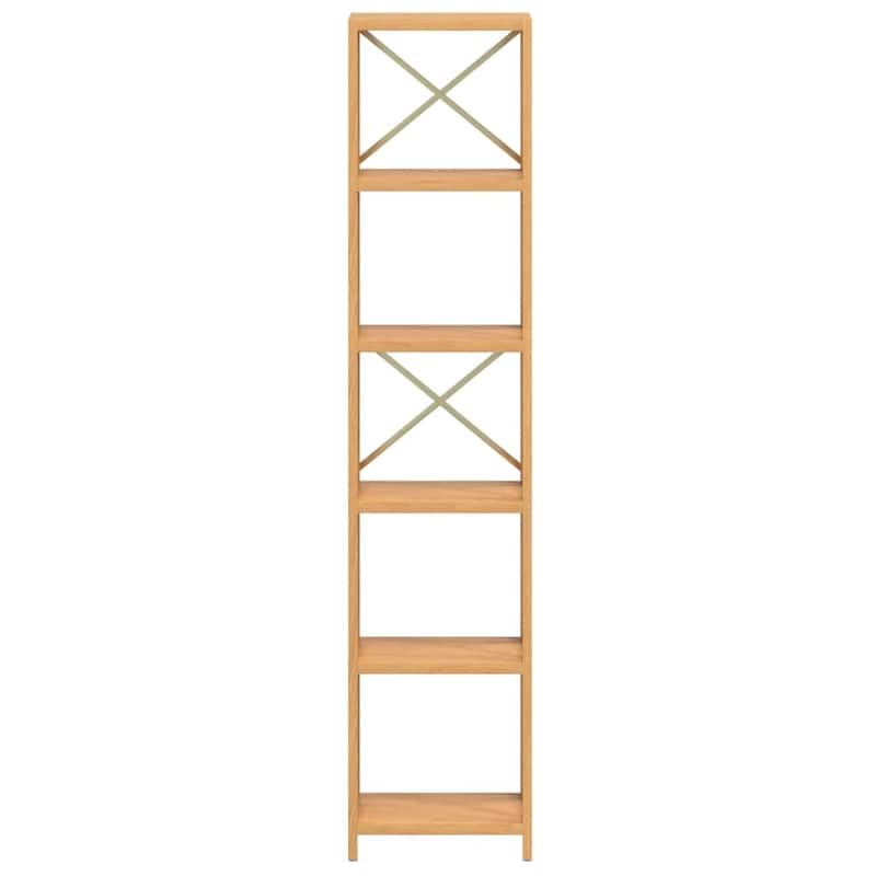 vidaXL 4-Tier Shelf 6.7"x11.8"x44.1" Solid Wood Oak