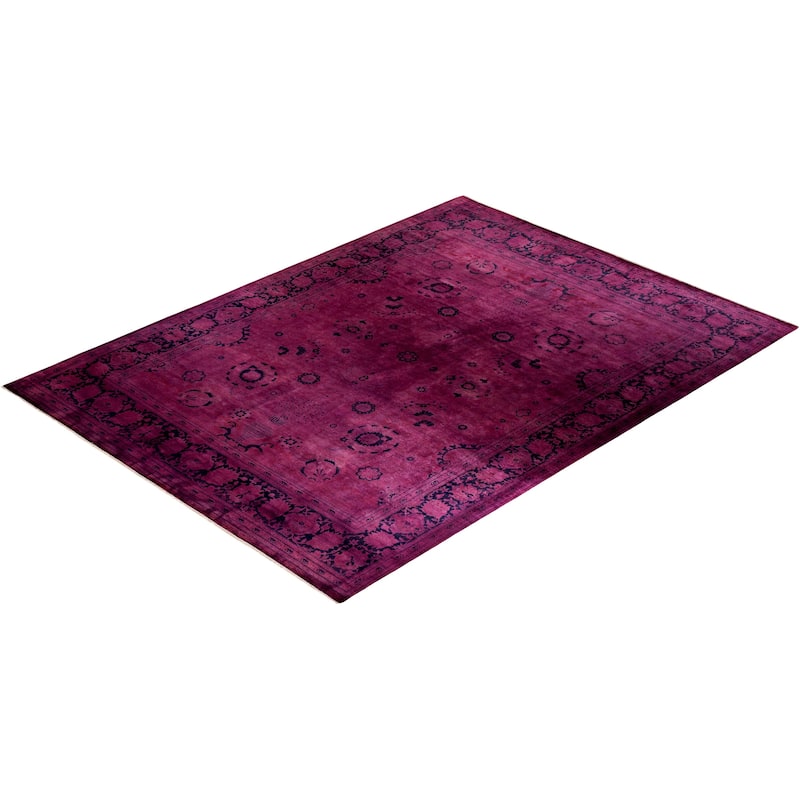 Fine Vibrance, One-of-a-Kind Hand-Knotted Area Rug - Black, 9' 2" x 12' 1" - 9' 2" x 12' 1"