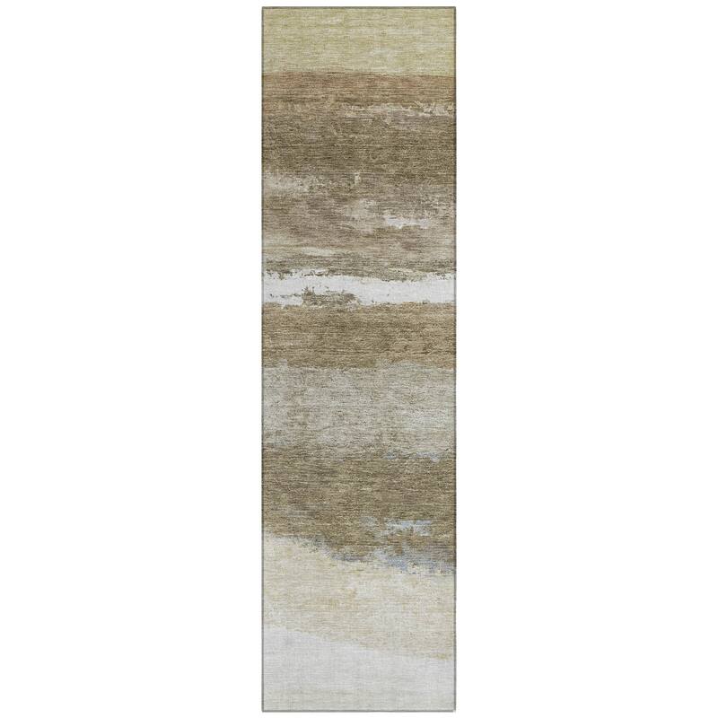 Machine Washable Indoor/Outdoor Watercolor Ombre Chantille Rug