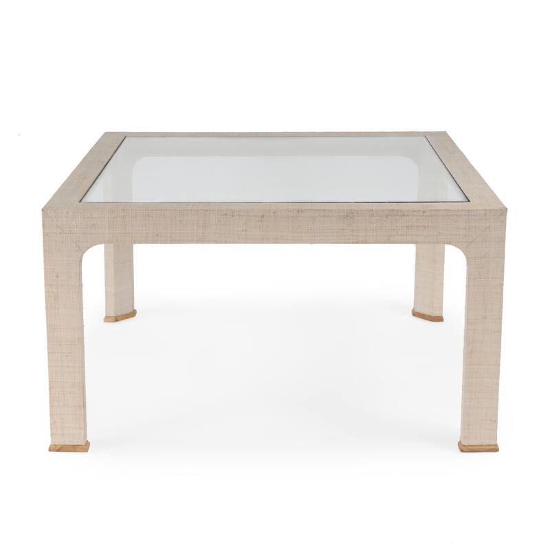 Chatham Glass and Raffia Square 36" Coffee Table