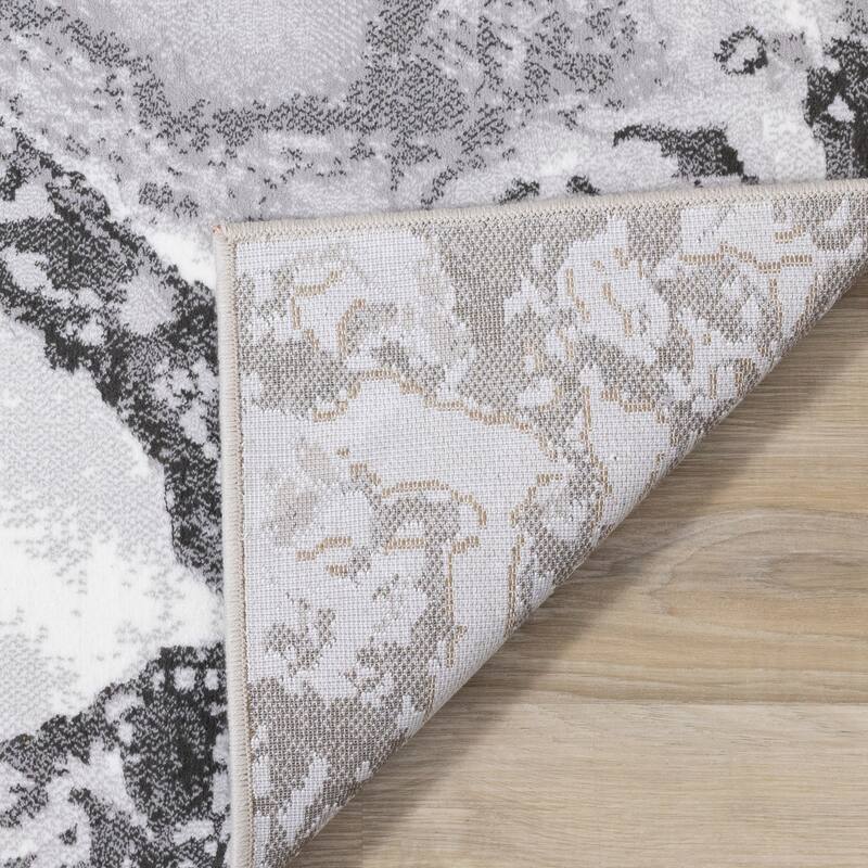 Isabelle Collection - Grey/White Granite Pattern Rug
