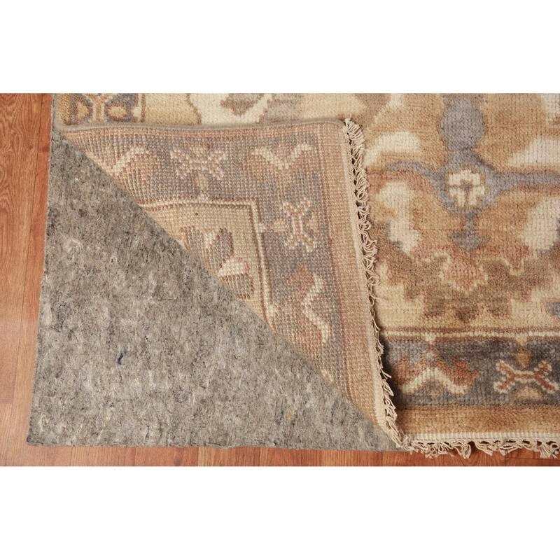 Oushak Indian Large Rug Handmade Oriental Grey Wool Carpet - 9'8" x 13'7"