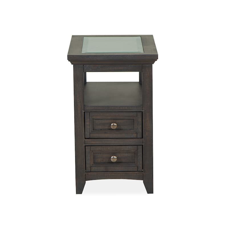 Magnussen Home Westley Falls Graphite Chairside End Table - 15''W x 24''D x 24''H