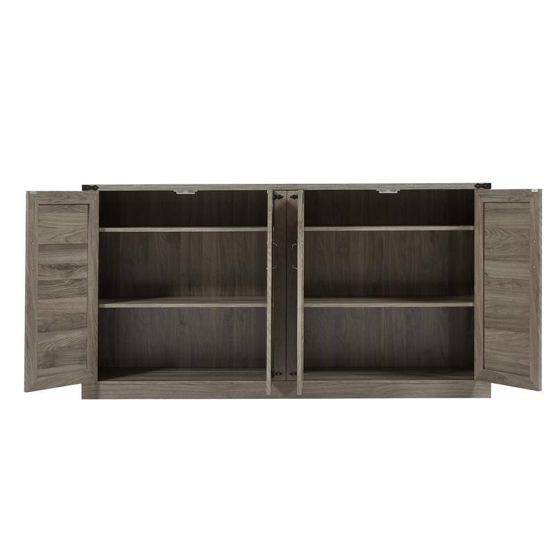 64.96''W Rattan Sideboard with 4-Door Storage Cabinet