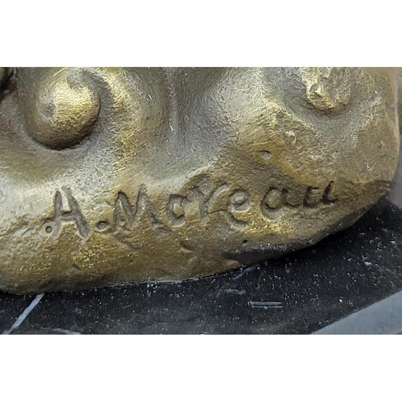 Winged Female Angel Playing Heavenly Harp - Bronze Memorial Sculpture Statue