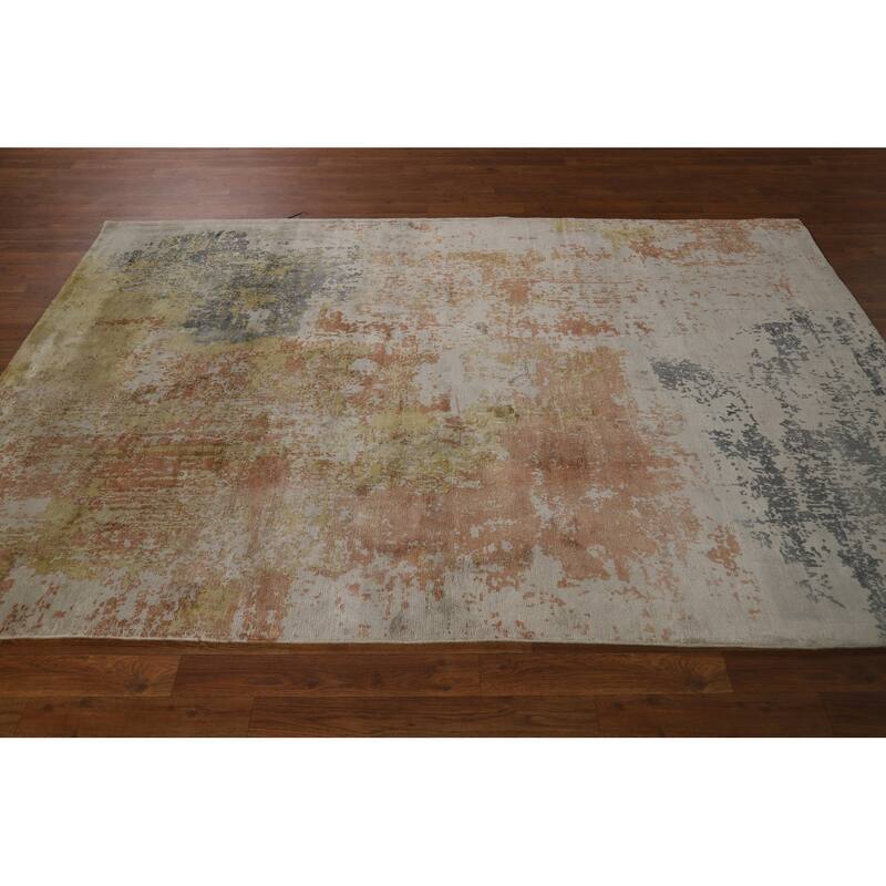 All-Over Abstract Contemporary Area Rug Hand-Knotted Wool Carpet - 5'6" x 8'0"