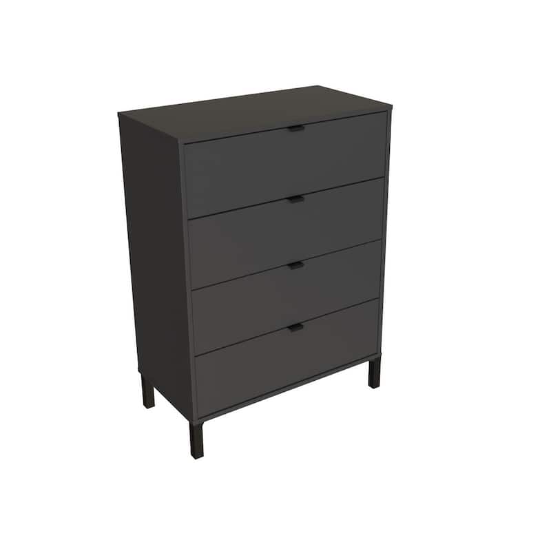 HomeRoots 30" Dark Gray Four Drawer Standard Chest