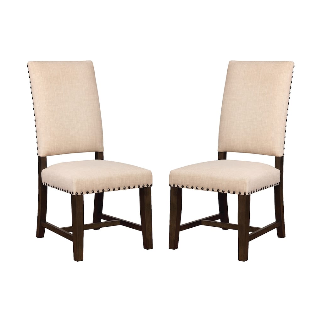 Set of 2 Fabric Dining Chairs in Smokey Black and Beige