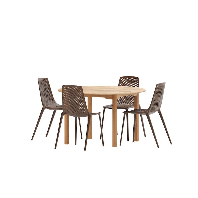 Amazonia Teak Kate 5pc Outdoor Patio Dining Set