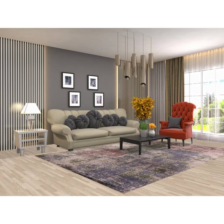 Contemporary Abstract Modern Area Rug Handmade Wool Carpet - 6'7" X 9'6"