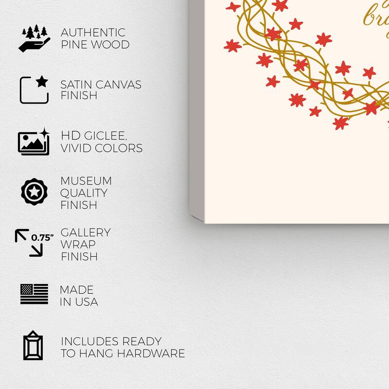 Wynwood Studio Canvas Typography and Quotes Merry and Bright Days Coming Brown Modern & Contemporary Wall Art Canvas Print